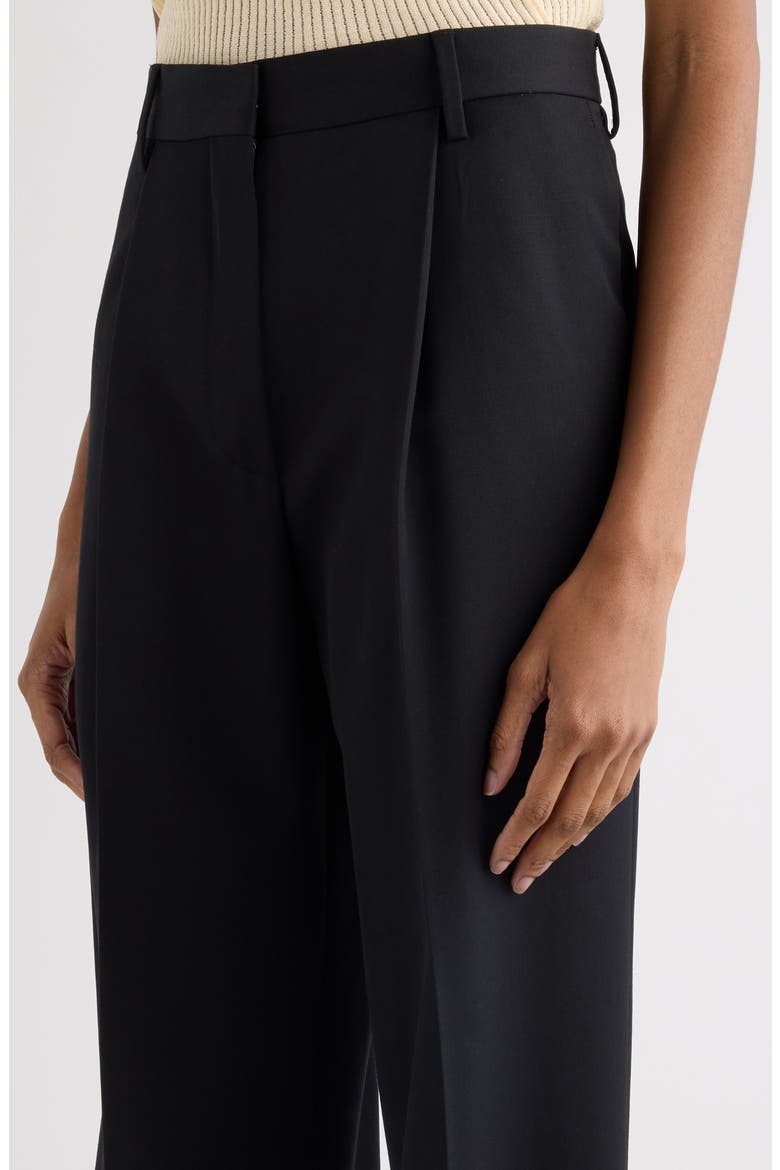 Wool Gabardine Wide Leg Pants, Alternate, color, BLACK