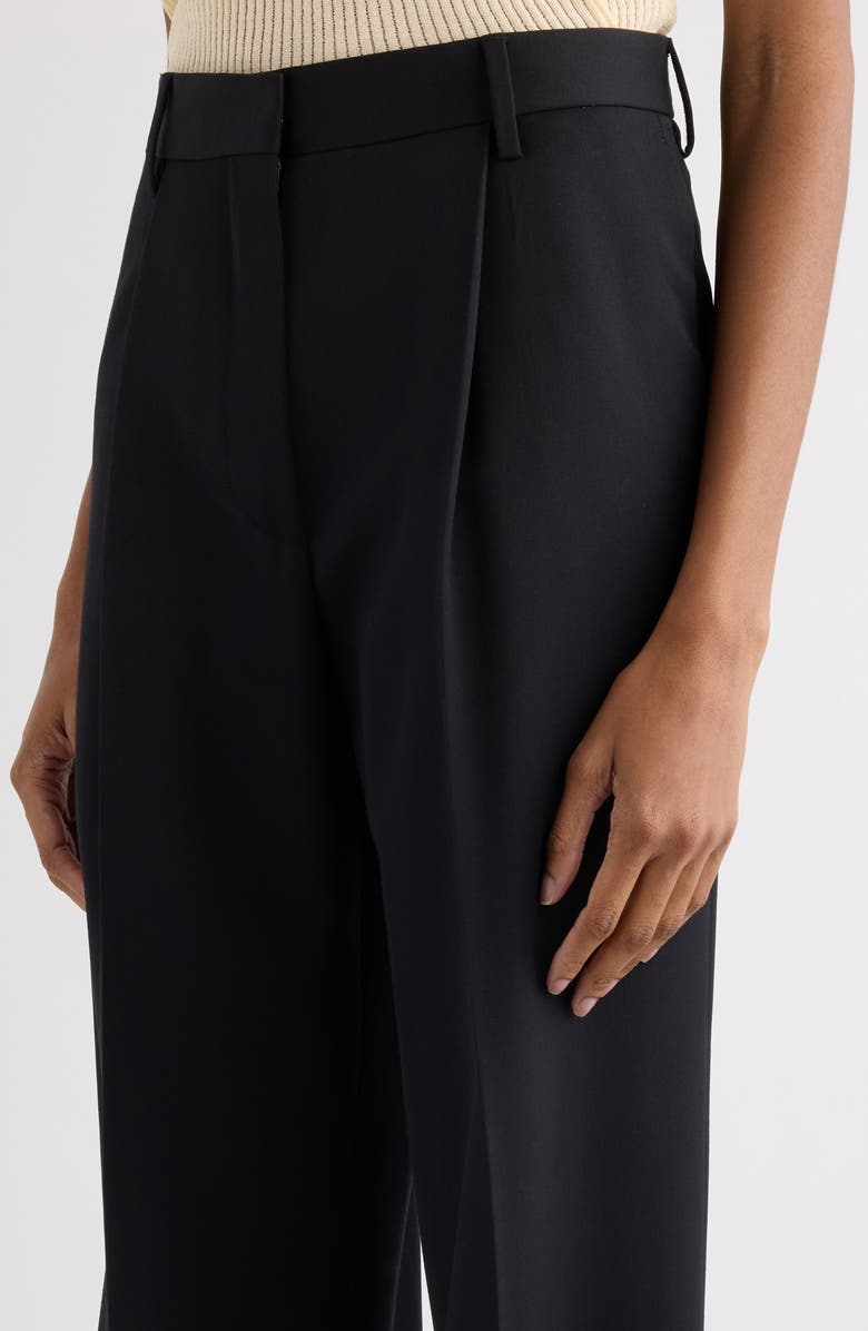 Dries Van Noten Wool Gabardine Wide Leg Pants, Alternate, color, Black