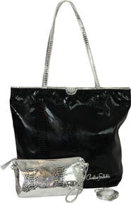 Carlos Falchi Microfiber Python Tote