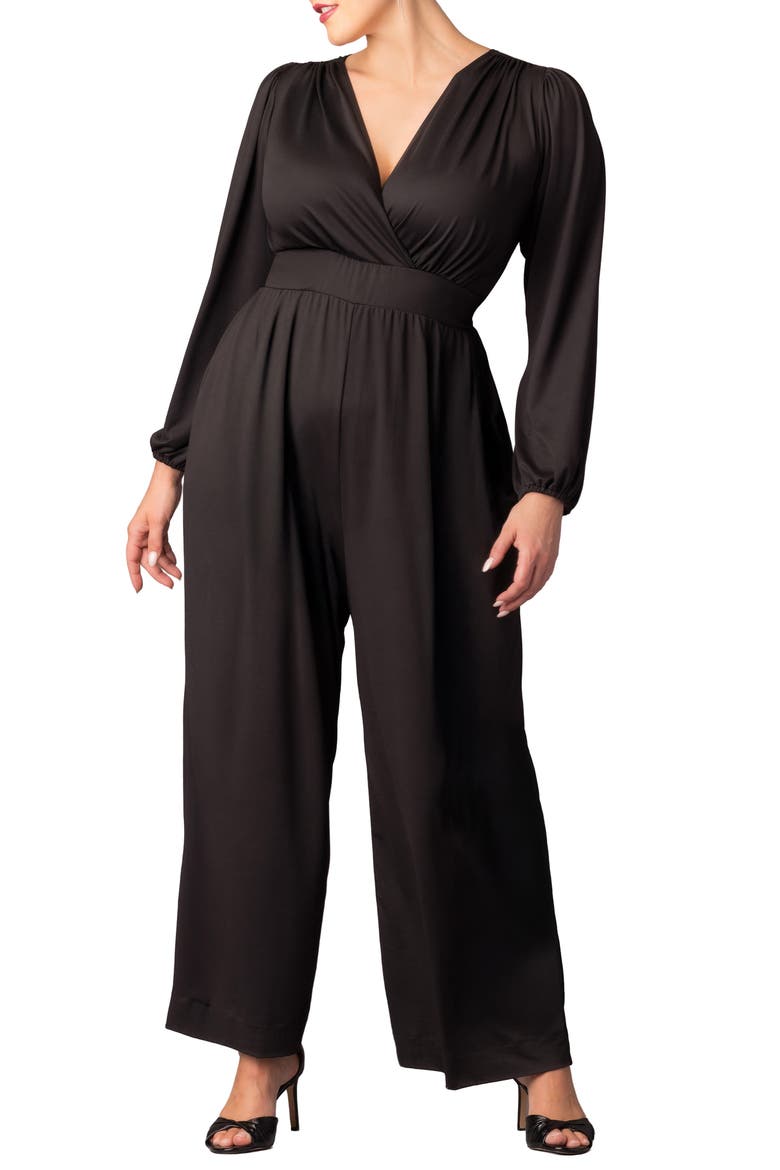 Brigitte Long Sleeve Jumpsuit, Main, color, BLACK NOIR