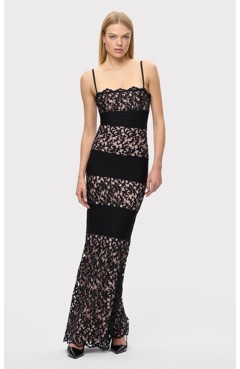 Herve Leger The Marielle Gown, Alternate, color, Black