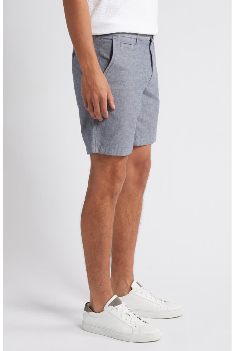 Cotton Stretch Chambray Shorts, Alternate, color, NAVY BLAZER- WHITE