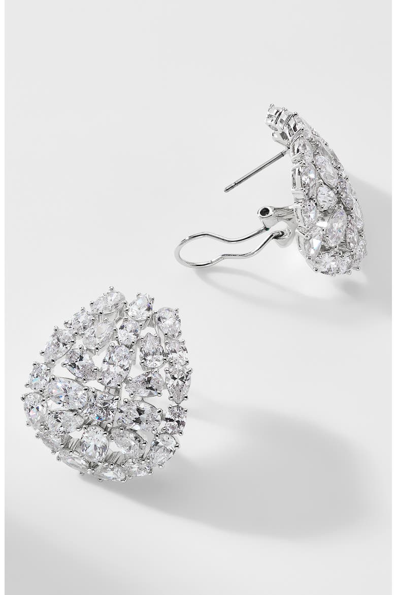 Shine On Button Stud Earrings, Alternate, color, RHODIUM