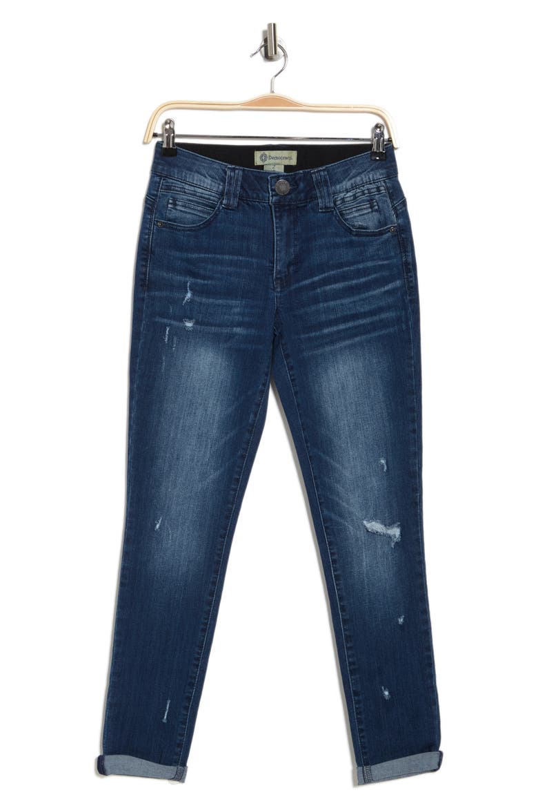 Ab Technology Slim Fit Ankle Cropped Jeans, Alternate, color, BLEV - BLUE VINTAGE