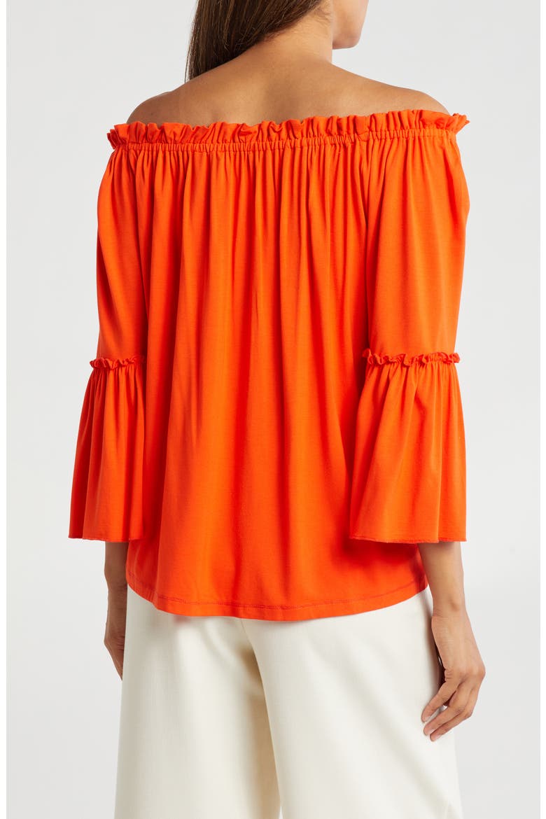 Off-the-Shoulder Flowy Top, Alternate, color, ORANGE