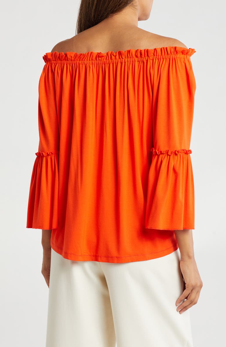 PATRIZIA LUCA Off-the-Shoulder Flowy Top, Alternate, color, Orange