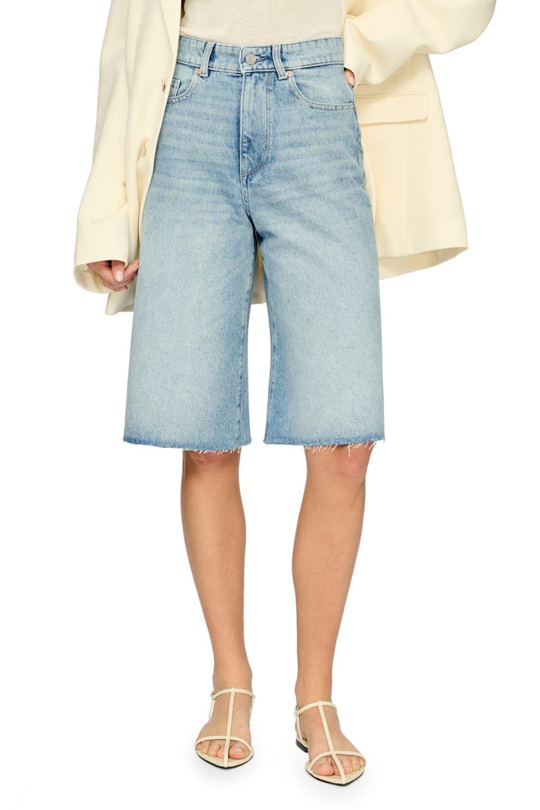 Lucila High Waist Cutoff Bermuda Denim Shorts, Main, color, CLEAR SKY VINTAGE