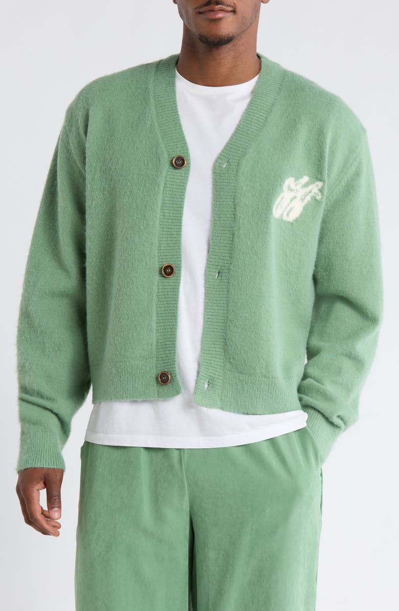 HONOR THE GIFT H Monogram Cardigan, Main, color, Mint