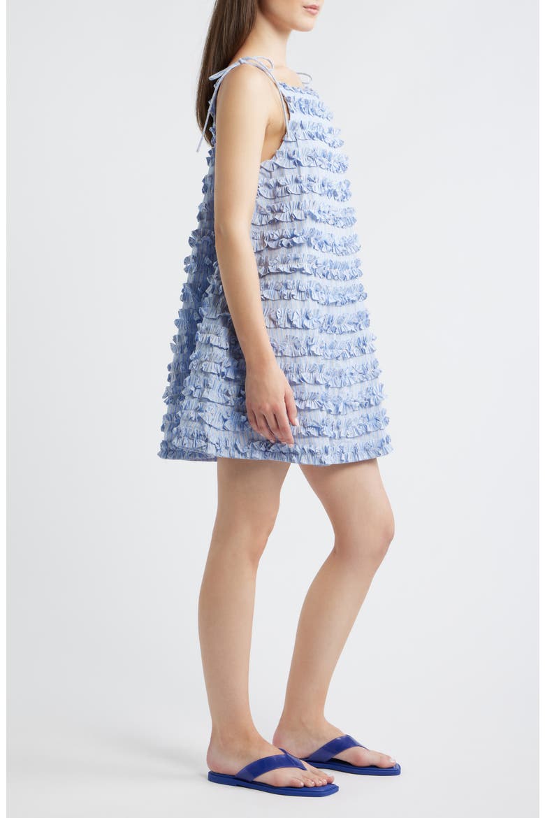 Leili Ruffle Sleeveless Minidress, Alternate, color, MINI BUSINESS STRIPE