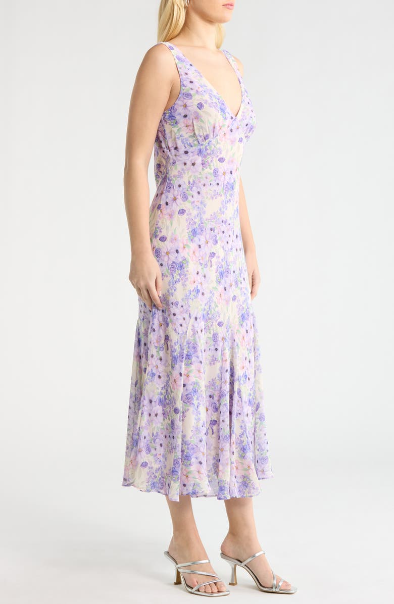 ASTR the Label Symone V-Neck Maxi Sundress, Alternate, color, Purple Floral