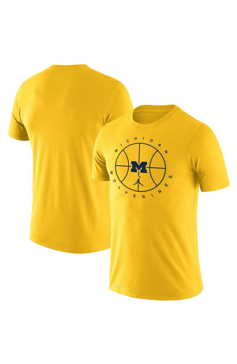 Jordan Brand Men's Jordan Brand Maize Michigan Wolverines Basketball Icon Legend Performance T-Shirt, Main, color, 
