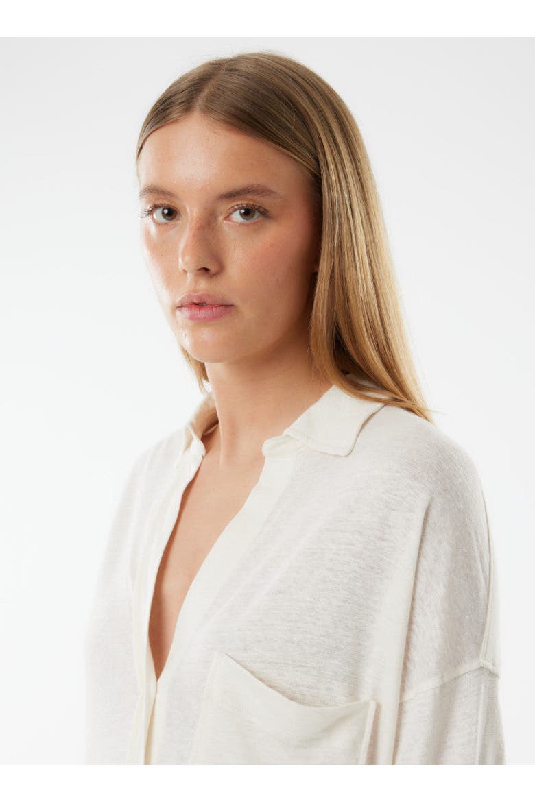Stretch Linen Relaxed One Pocket Shirt, Main, color, CREAM