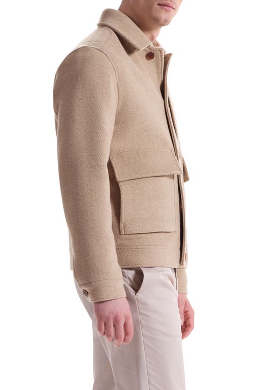 Bugatchi Tweed Jacket With Removable Quilted Vest In Brown