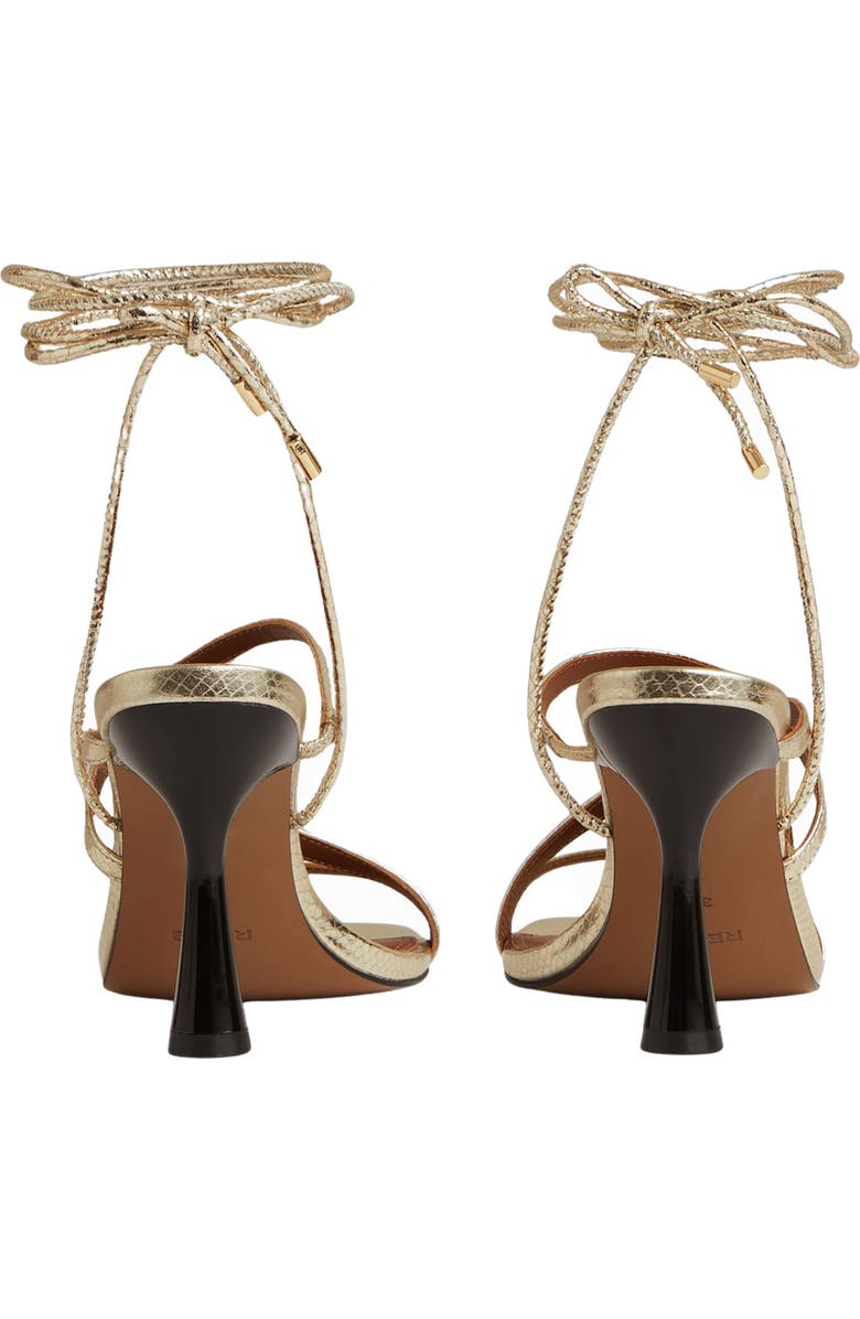 Reiss Rebecca Ankle Wrap Sandal, Alternate, color, Gold