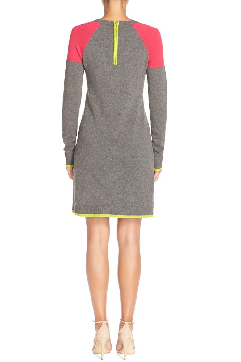 Colorblock A-Line Sweater Dress, Alternate, color, PINK