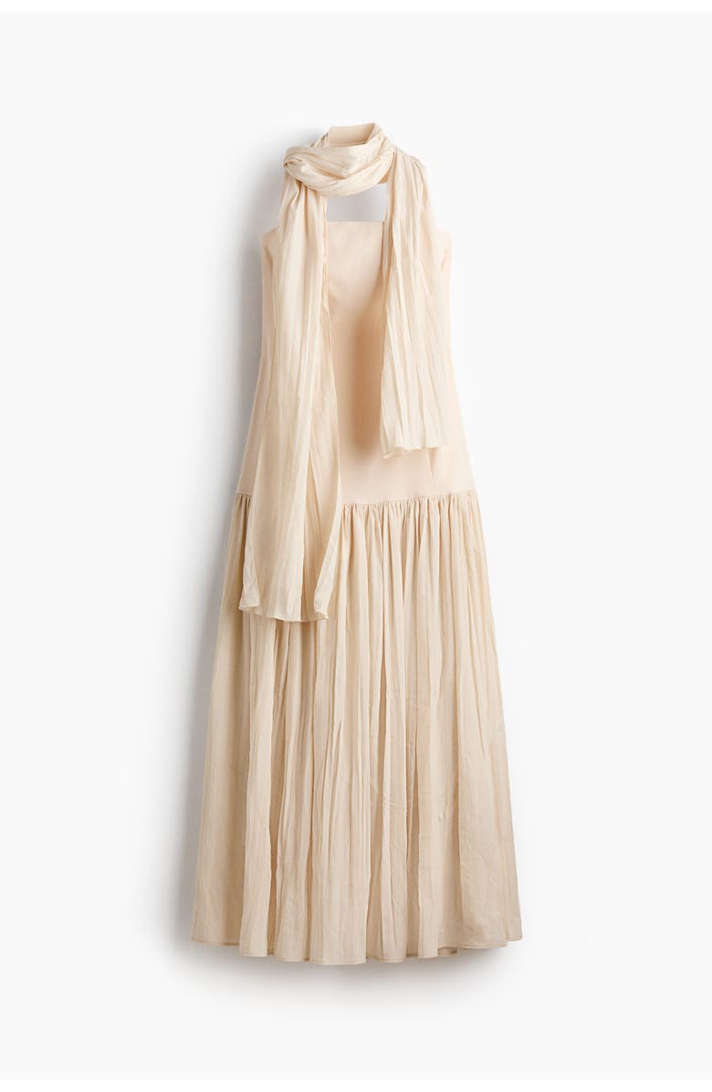 H&M Bandeau dress with scarf, Alternate, color, Light Beige