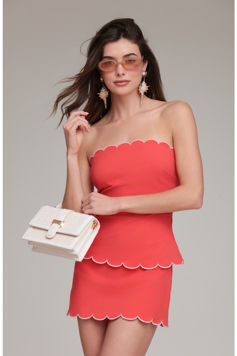 Scallop Edge Tube Top, Alternate, color, LOBSTER RED