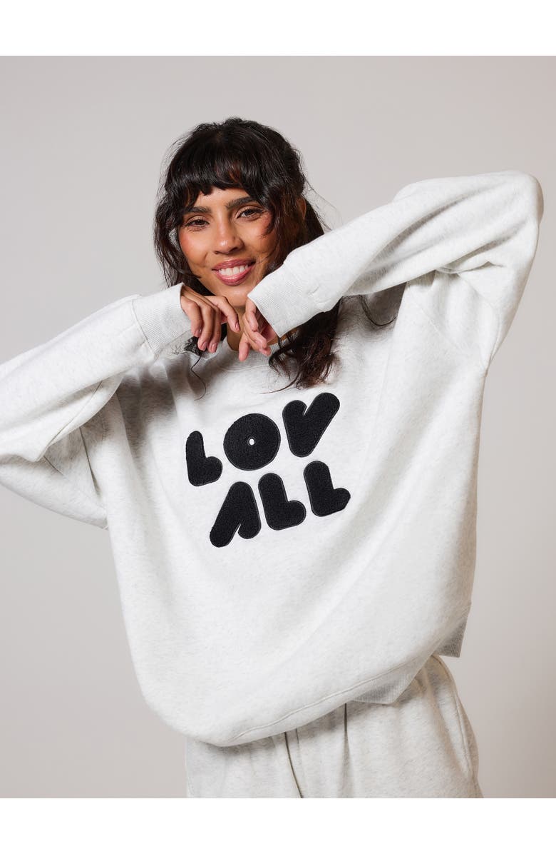 LOVALL Oversized Long Sleeve Sweatshirt, Alternate, color, Light Grey Marl