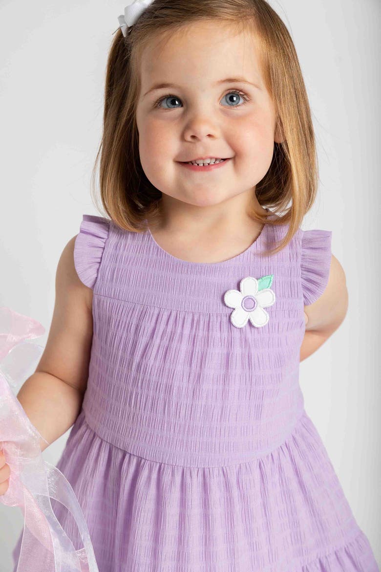 Crinkle Lawn Dress With Flower, Alternate, color, Light Purple