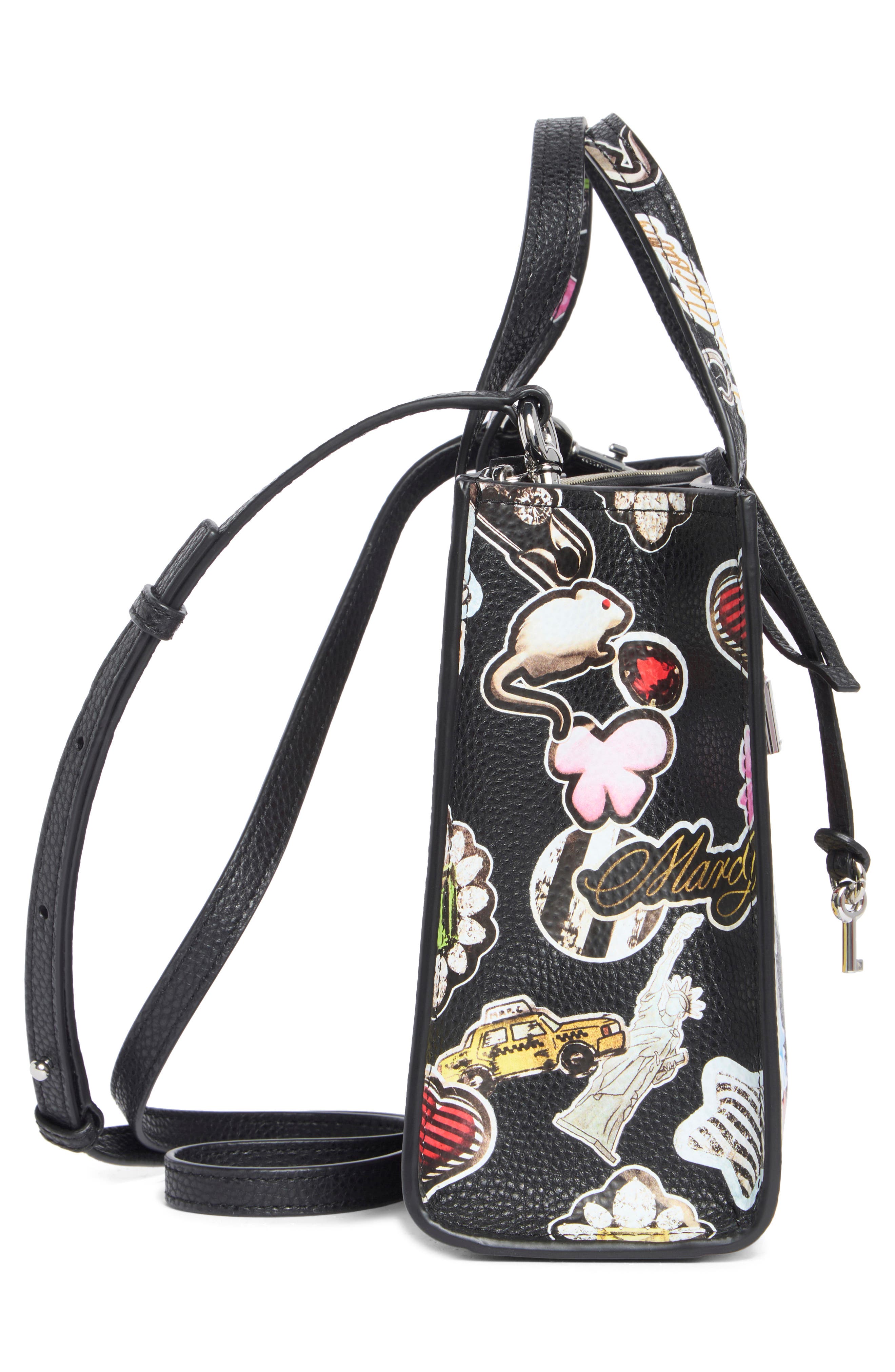 Marc Jacobs Sticker Mini Bold Grind Satchel Bag, Alternate, color, Black Multi