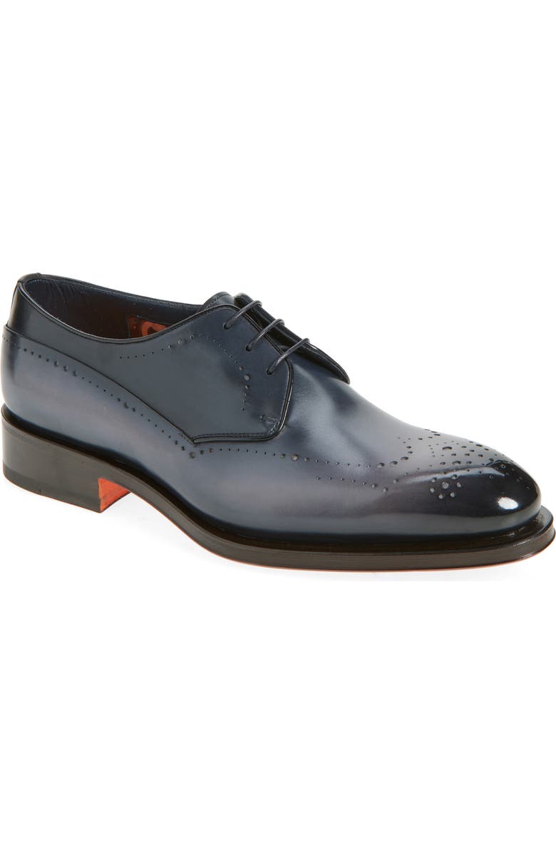 Santoni Imperialde Wingtip Derby, Main, color, Light Blue