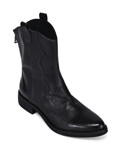 Vintage Genuine Leather Western Inspired Mid Shaft Boot