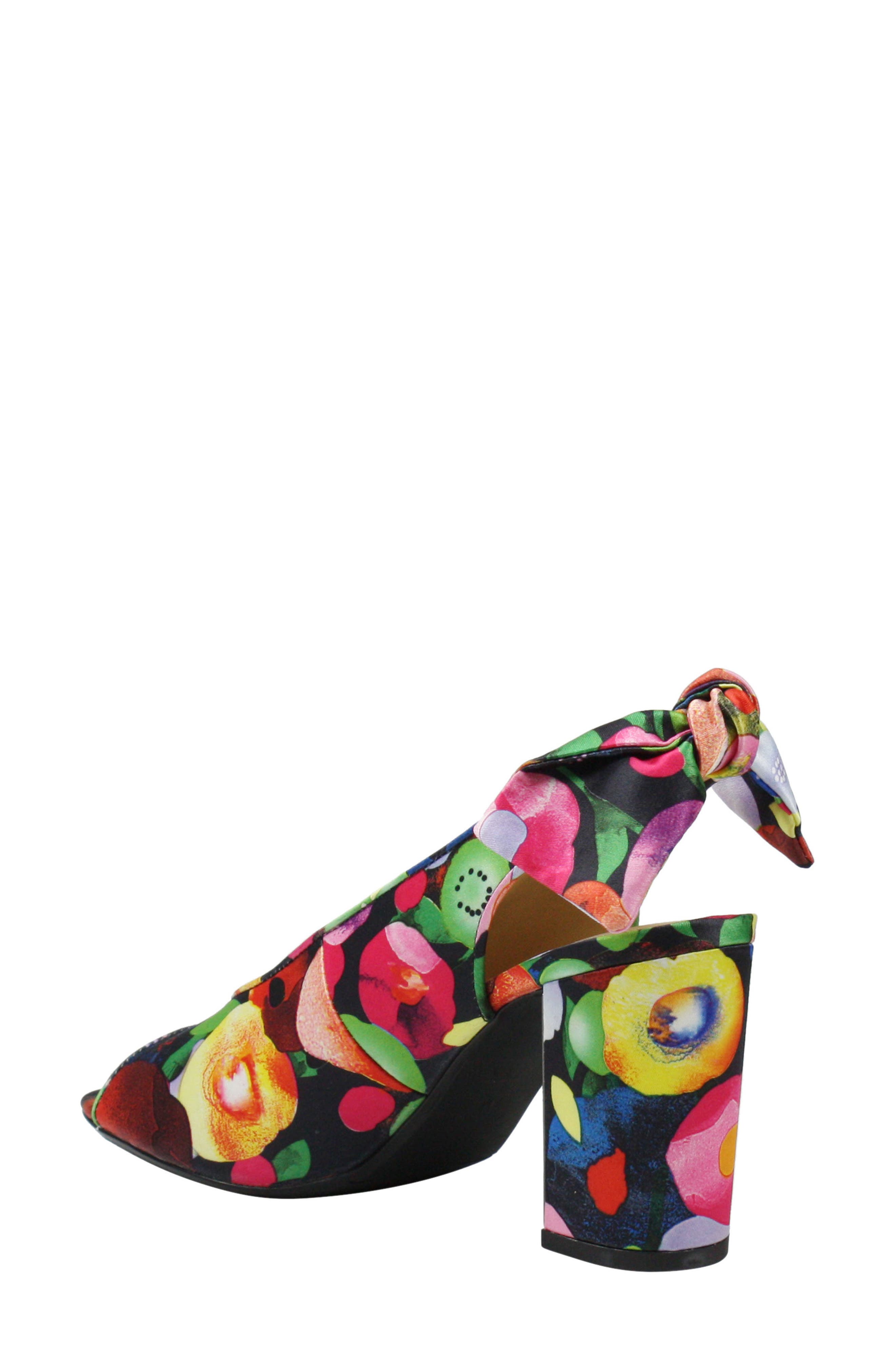 Brietta Bow Slingback Sandal, Alternate, color, BRIGHT FLORAL FABRIC