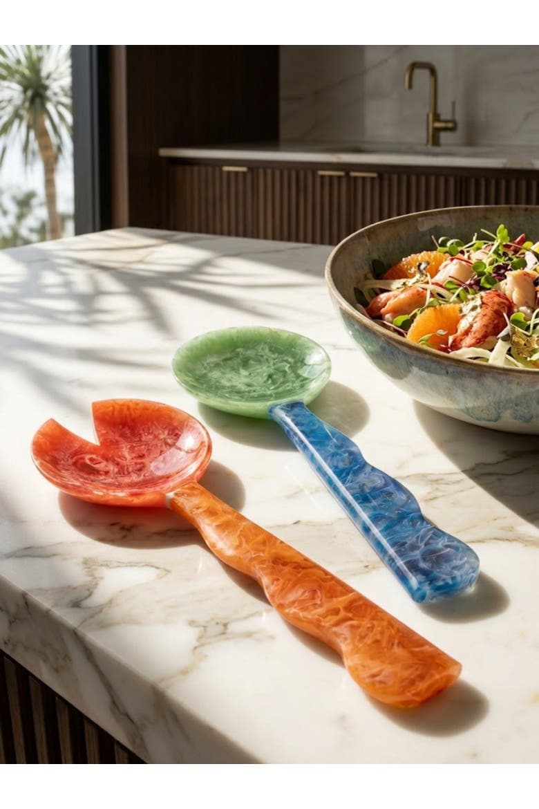 Hawaii Salad Servers, Alternate, color, Multicolored