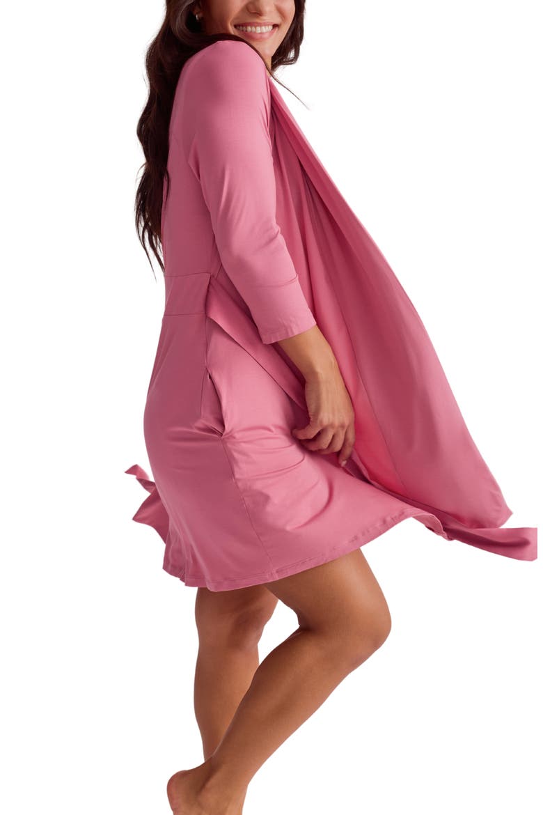 Iconic Short Robe, Alternate, color, LIPSTICK