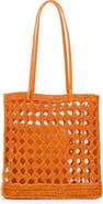 MANGO Openwork Crochet Straw Shopper