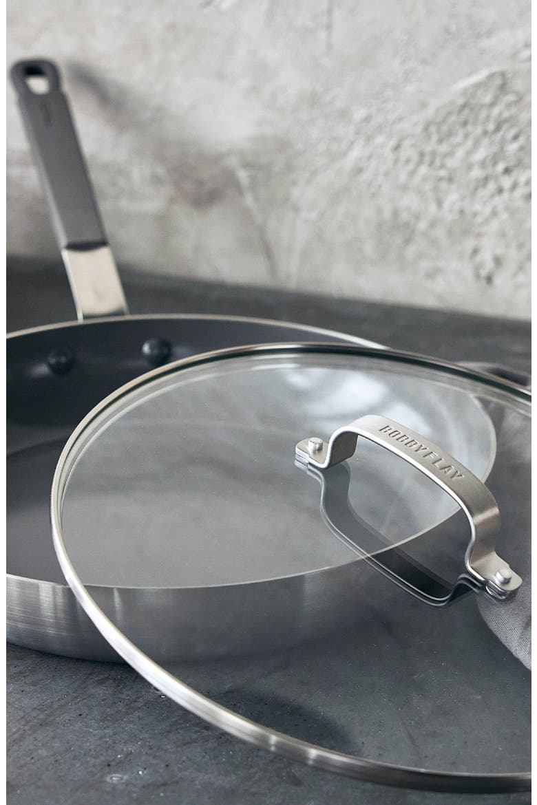 x Bobby Flay PFAS-Free Nonstick Stainless Steel 12" Frypan with Lid, Alternate, color, STAINLESS STEEL