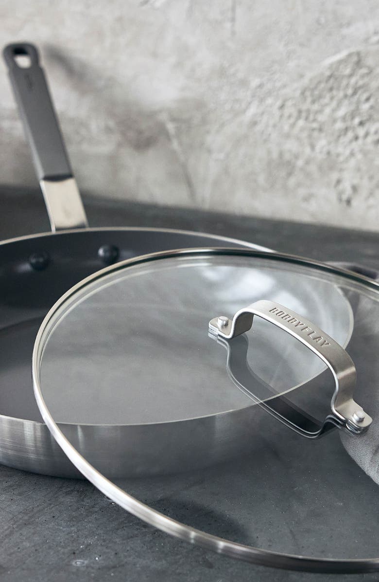GreenPan x Bobby Flay PFAS-Free Nonstick Stainless Steel 12" Frypan with Lid, Alternate, color, Stainless Steel