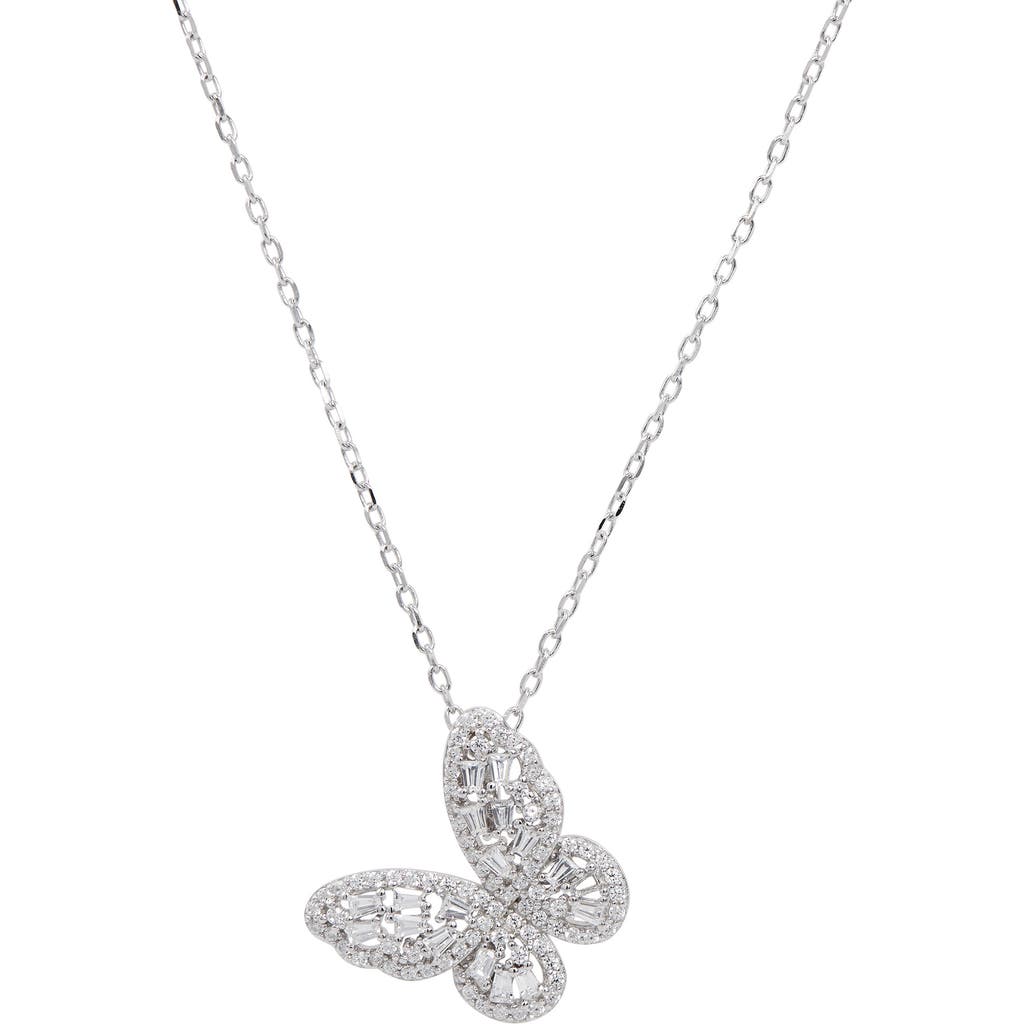 SAVVY CIE JEWELS Cubic Zirconia Butterfly Pendant Necklace in White  product