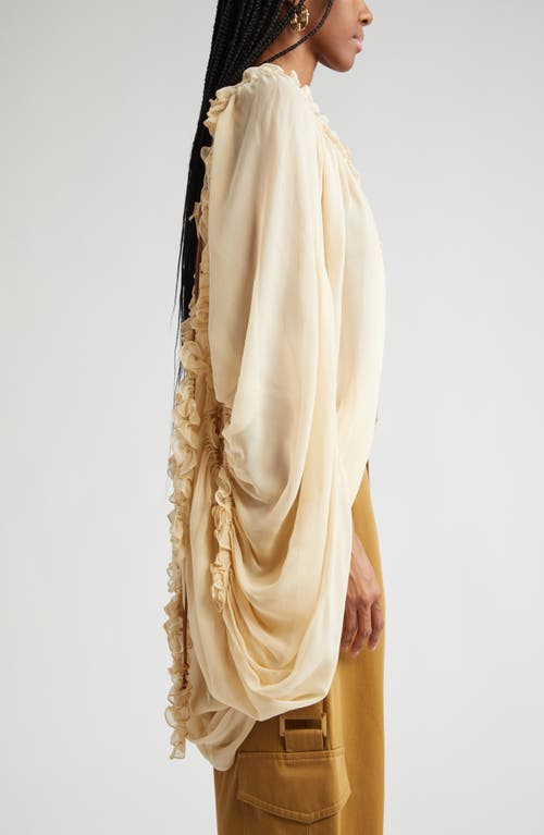 Zimmermann Draped Ruffle Top In Tea