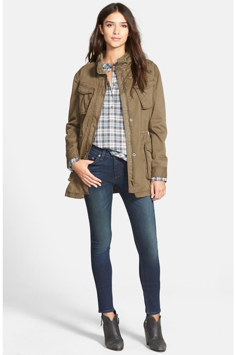 Treasure&Bond Twill Boyfriend Utility Jacket, Alternate, color, OLIVE DARK