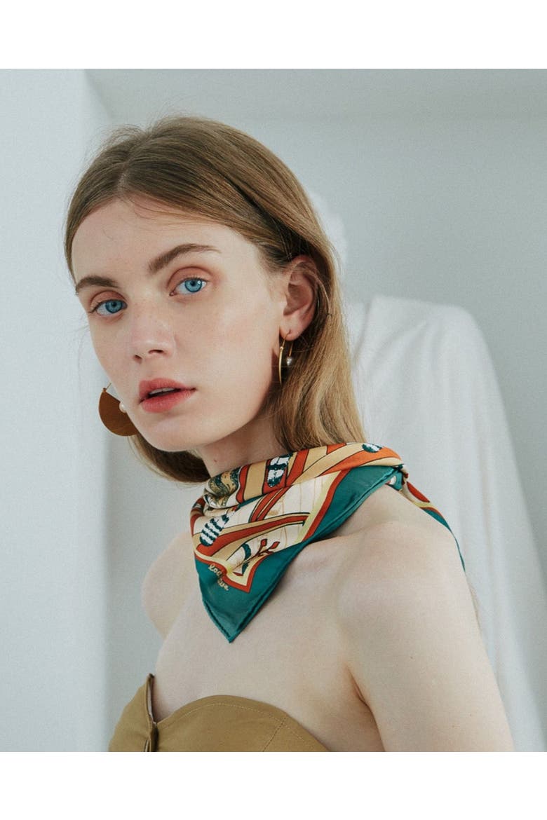 "Madagascar" Silk Skinny Scarf, Alternate, color, Green