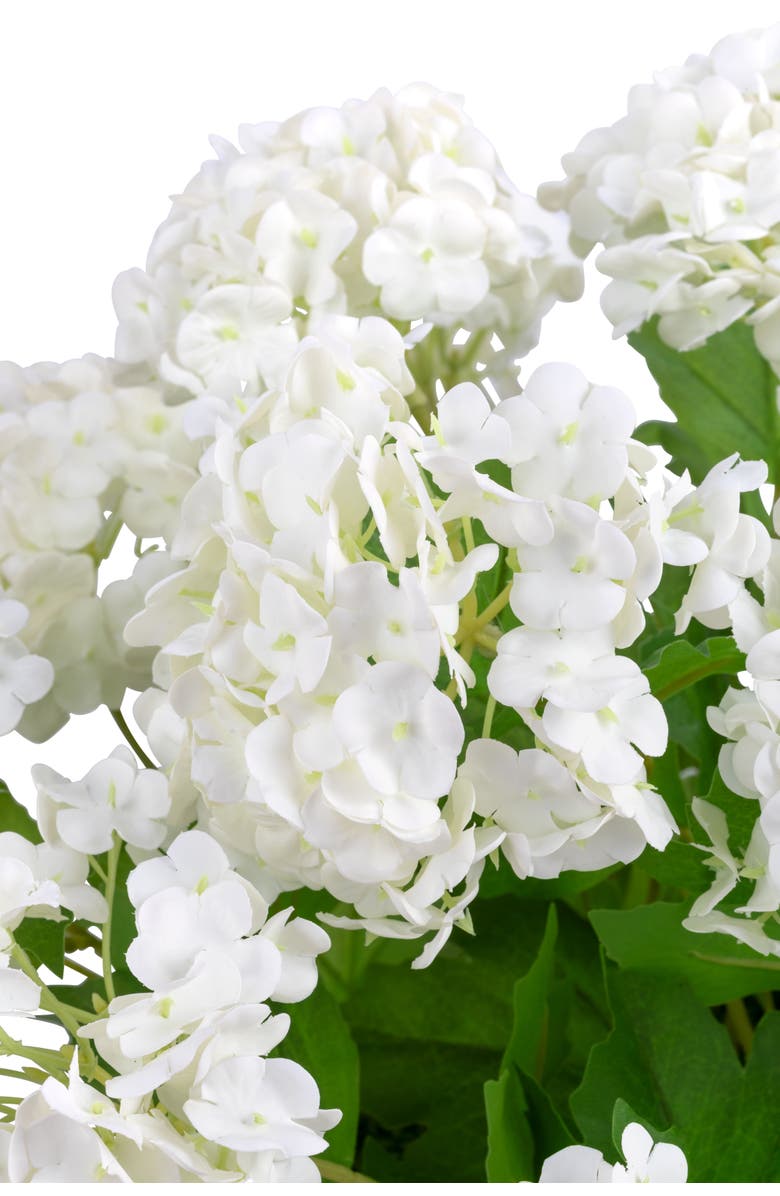 CocoBella Cosima RealTouch Snowball Hydrangea Arrangement, Alternate, color, Snow