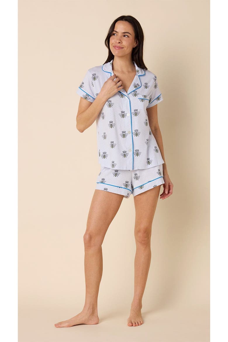 Pima Knit Short Set, Main, color, Queen Bee Blue