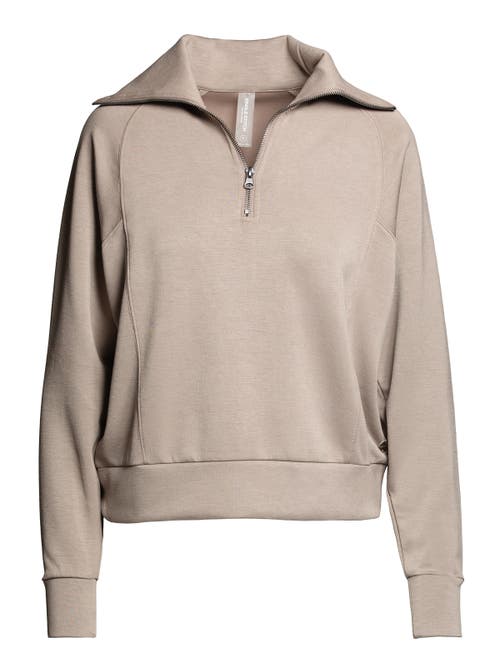 Single Stitch Ultra Soft 1/4 Zip Pullover In Brown