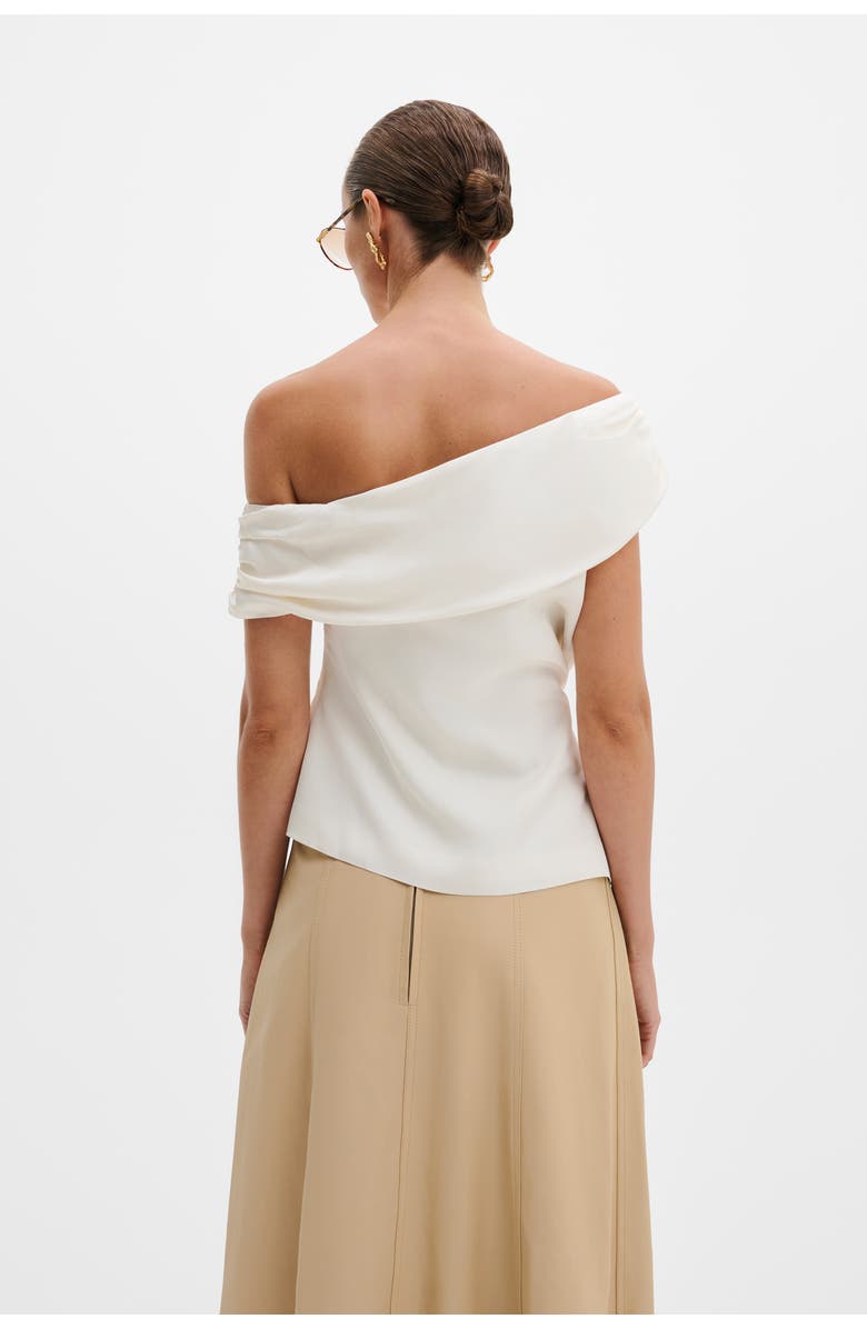 Malina Seleah Draped Asymmetrical Top, Alternate, color, Vanilla