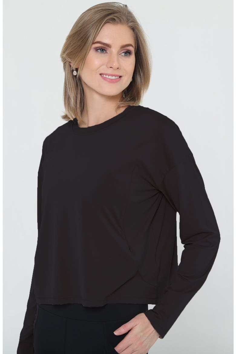Abigail Long Sleeve Nursing Pullover, Main, color, Noir