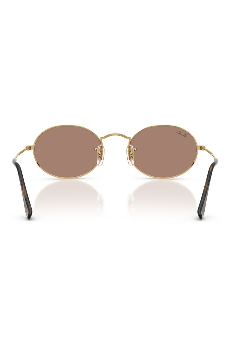 Oval 51mm Sunglasses, Alternate, color, ARISTA GOLD