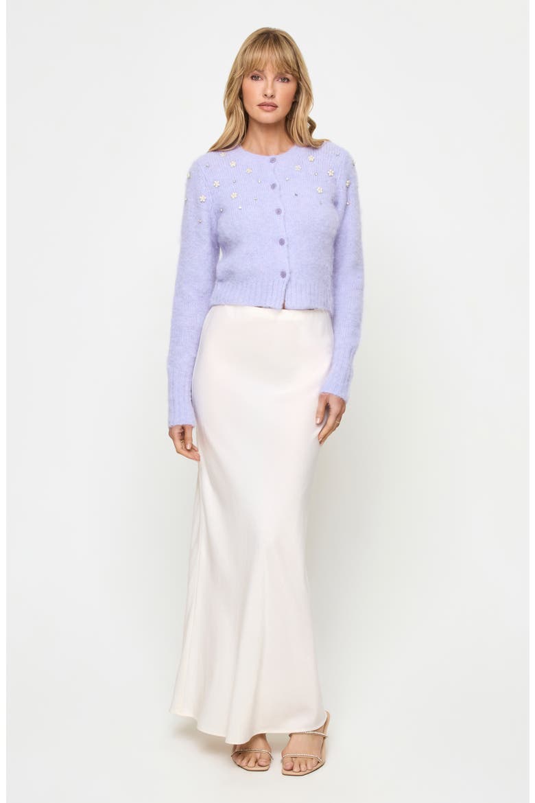 Brynn Rhinestone Embellished Cardigan, Alternate, color, LAVENDER ICE
