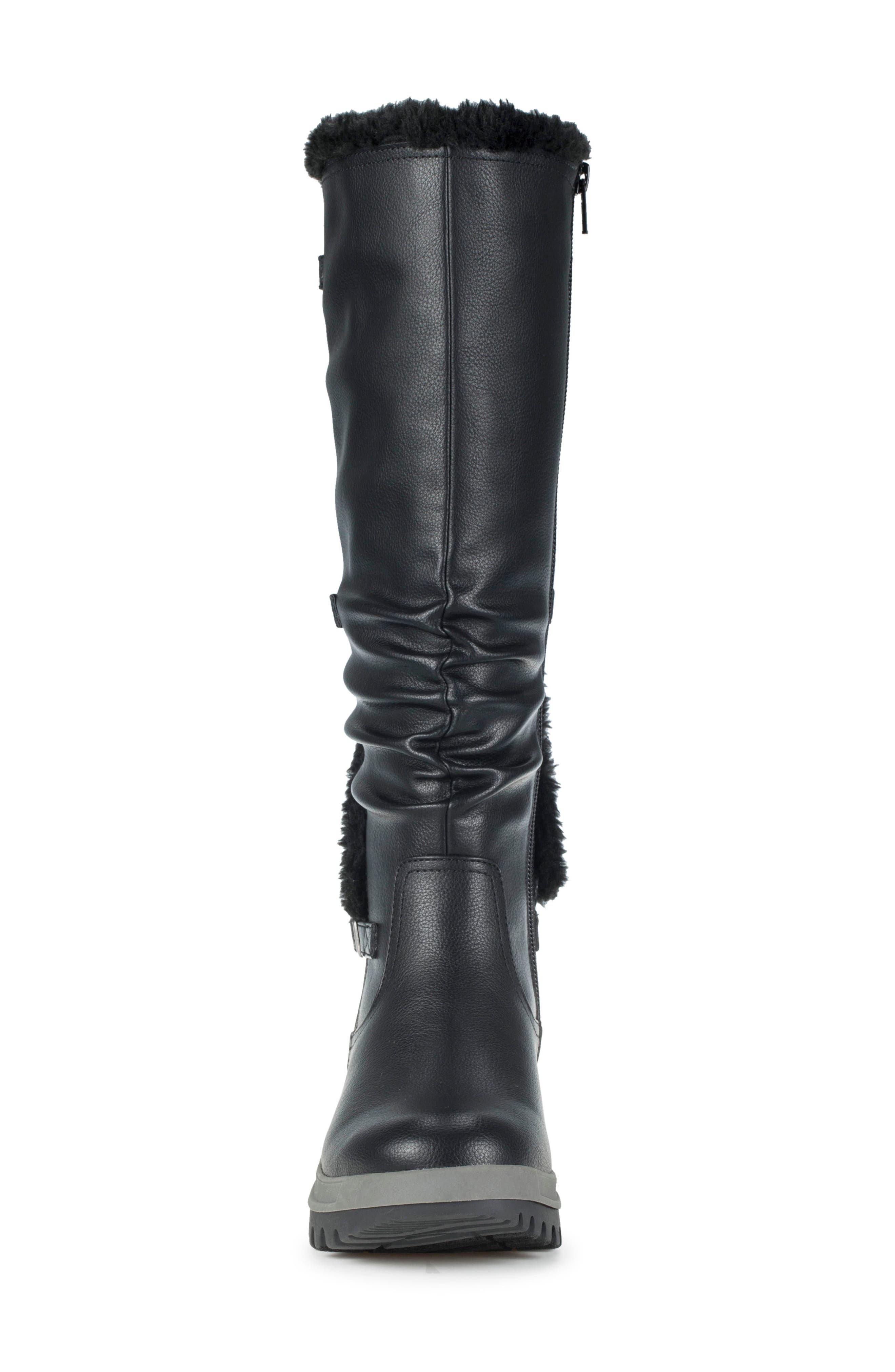 Navia Faux Fur Lined Tall Boot, Alternate, color, BLACK