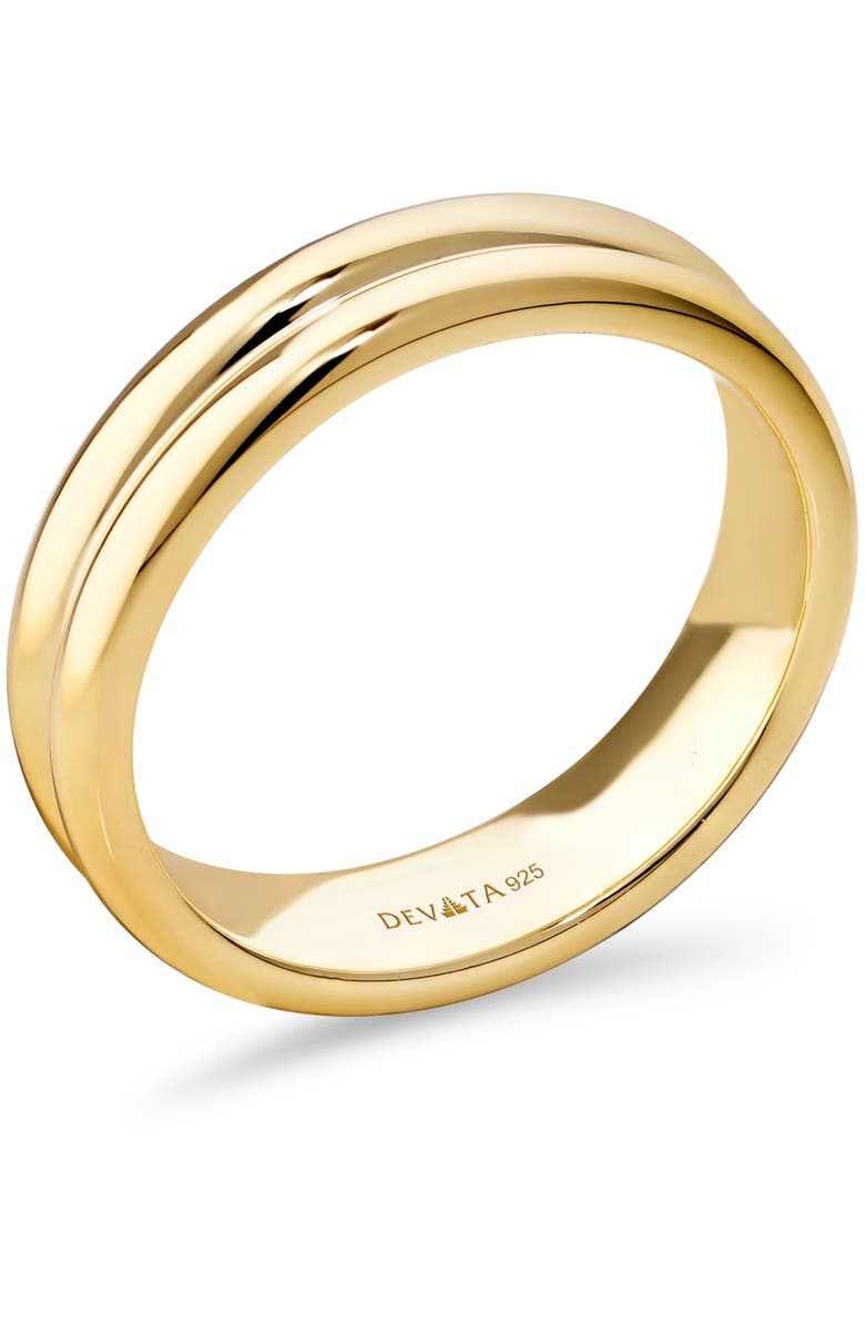 DEVATA Lined Band Ring in Gold Plated Sterling Silver, Alternate, color, Yellow Gold