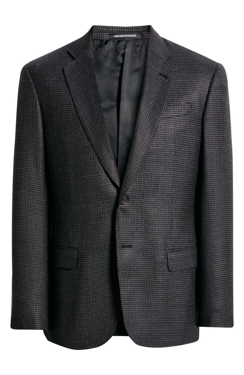 Emporio Armani G-Lined Brown Textured Wool & Cashmere Sport Coat, Alternate, color, Brown