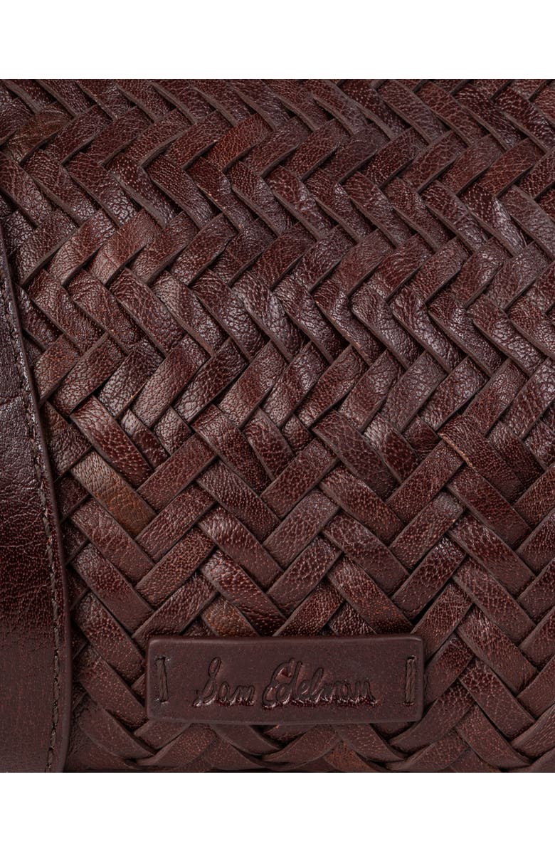Sam Edelman Kasey Woven Leather Crossbody Bag, Alternate, color, Dark Brown