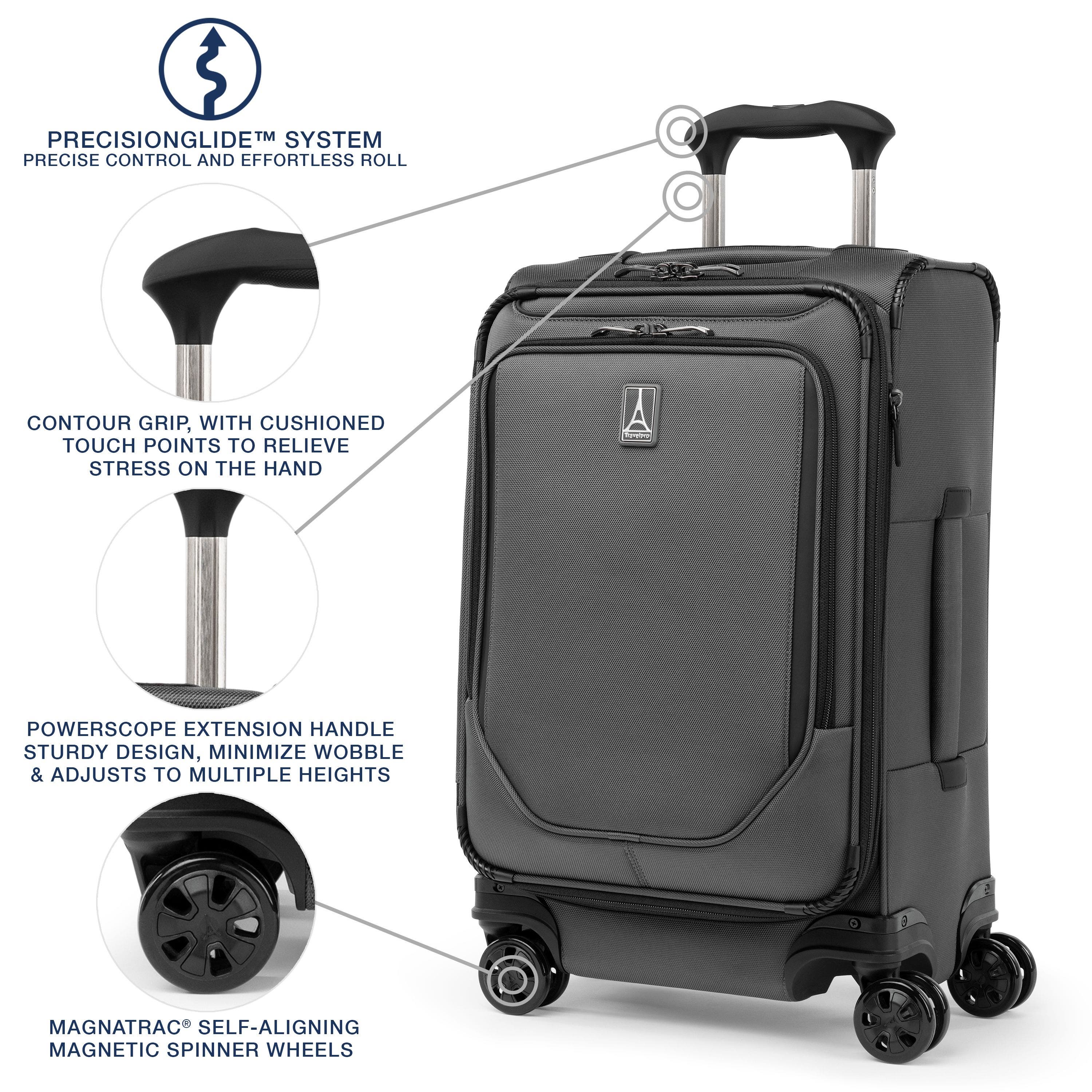 TRAVELPRO Crew Classic 2-Piece Set - Carry On 21-Inch & Checked-Medium Spinner, Alternate, color, Titanium Grey