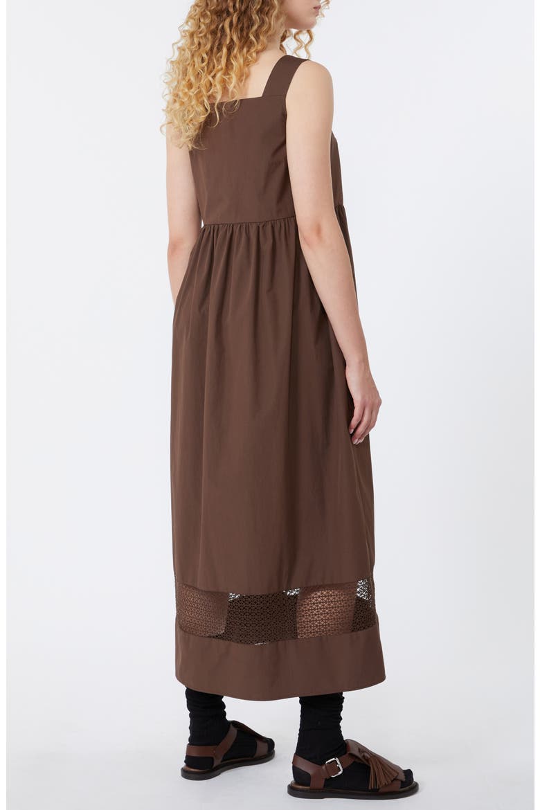 Gola Lace Inset Cotton Dress, Alternate, color, CHOCOLATE