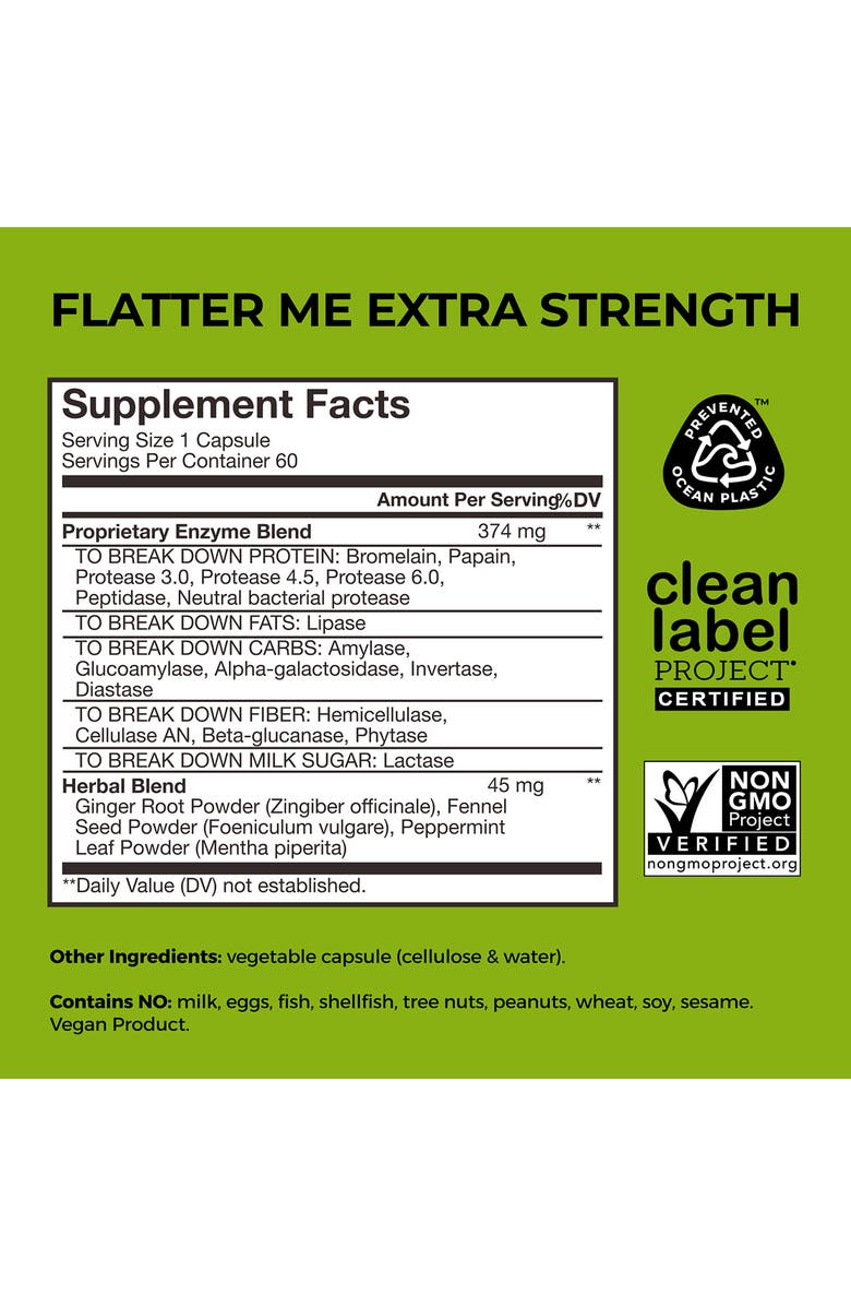Hum Nutrition Flatter Me<sup>™</sup> Extra Strength Digestive Enzyme Supplement, Alternate, color,